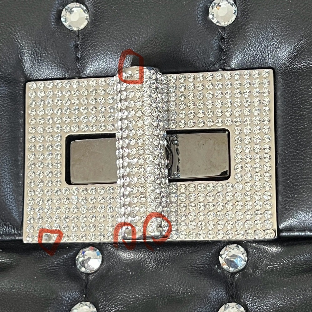 Tom Ford Black Leather Purse Studded Sequin Chain Link Shoulder Bag - Picture 14 of 16